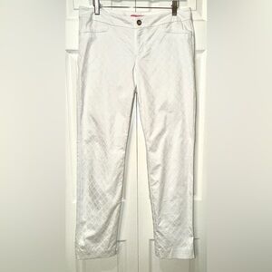 Lilly Pulitzer Kelly Jacquard Ankle Pants White Size 8 EUC